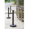 Poteau à Sangle Rétractable - Noir et Jaune - 3,7 m - Plastique