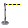 Poteau de Signalisation avec Enrouleur de Sangle - Inox - Hauteur 910 mm