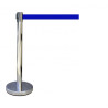 Poteau de Signalisation avec Enrouleur de Sangle - Inox - Hauteur 910 mm