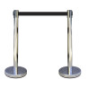 Poteau de Signalisation avec Enrouleur de Sangle - Inox - Hauteur 910 mm