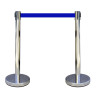 Poteau de Signalisation avec Enrouleur de Sangle - Inox - Hauteur 910 mm