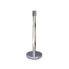 Poteau de Signalisation avec Enrouleur de Sangle - Inox - Hauteur 910 mm