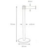 Poteau de Signalisation avec Enrouleur de Sangle - Inox - Hauteur 910 mm