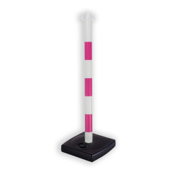 Poteau FME - rose/blanc sur socle lesté 4 Kg - PVC