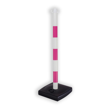 Poteau FME - rose/blanc sur socle lesté 4 Kg - PVC
