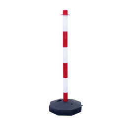 Poteaux de Délimitation - Rouge et Blanc - 850mm - Plastique - Lot de 2