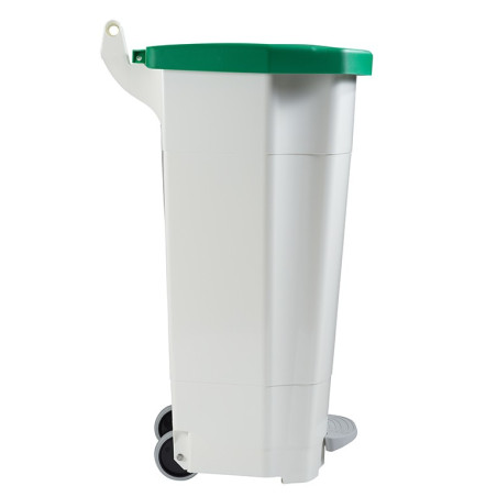 Poubelle alimentaire mobile à pédale