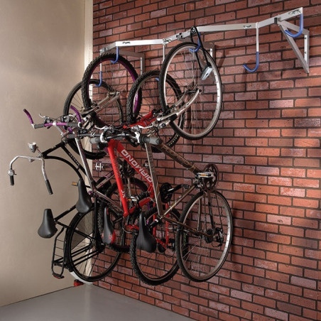 Râtelier mural - Range vélos suspendu 6 places - 1930 mm - Acier galvanisé