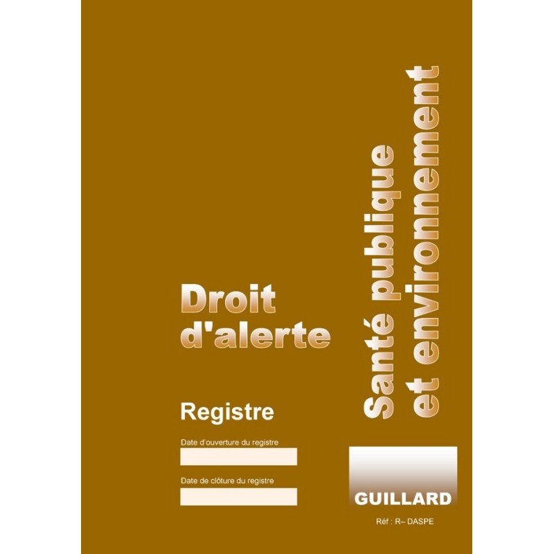 Registre - Consignation Alertes Santé et Environnement - A4