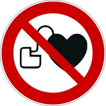 Étiquettes - Interdit aux personnes porteuses d'un stimulateur cardiaque - P007 - Vinyle autocollant - Rouleau de 250