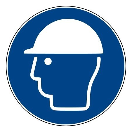 Rouleau Mini Pictogramme d'obligation "Casque de protection" ISO EN 7010 visu