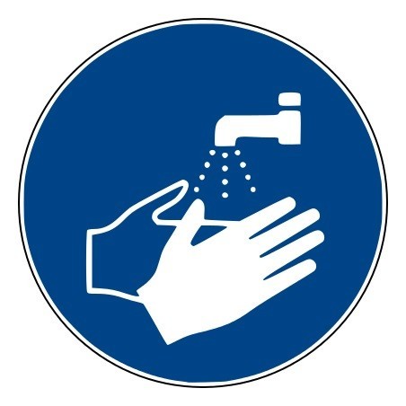 Rouleau Mini Pictogramme d'obligation 'Lavage des mains" Vinyle ⌀25