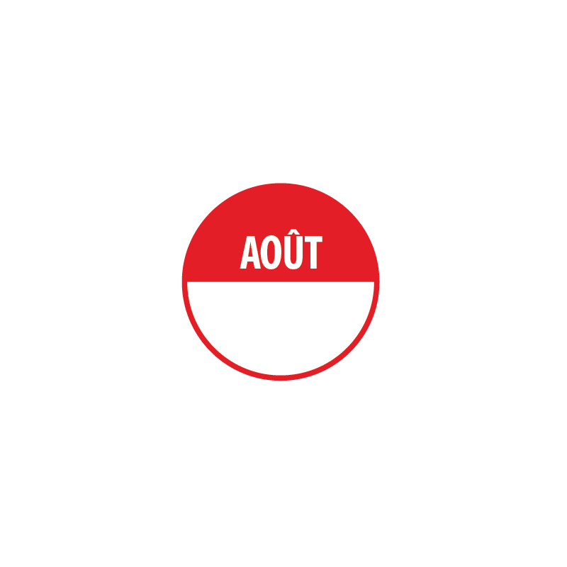 Pastilles - Inventaire Aout - 40 mm - Rouleau de 500