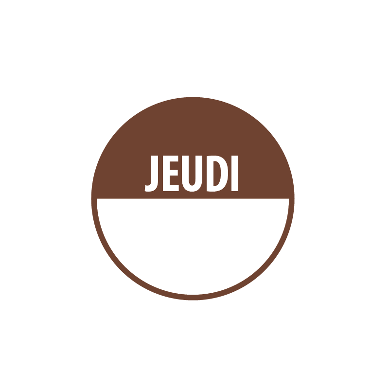 Pastilles - Jour JEUDI - 40 mm - Rouleau de 500