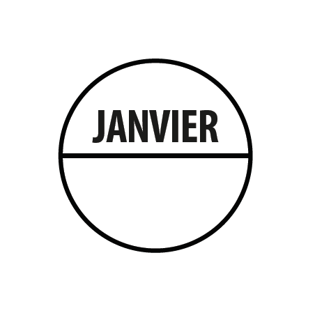 Pastilles - Inventaire Janvier - 40 mm - Rouleau de 500
