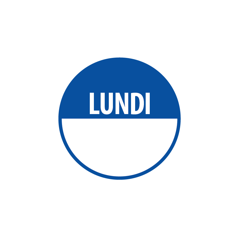 Pastilles - LUNDI - Repositionnable - 40 mm - Rouleau de 500