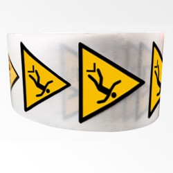Rouleau d'Etiquettes Danger - Chute avec dénivellation - W008