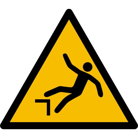 Rouleau d'Etiquettes Danger - Chute avec dénivellation - W008