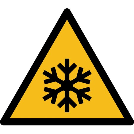 Étiquettes danger - Basses Températures, Conditions de Gel - W010 - Vinyle autocollant - Rouleau de 250