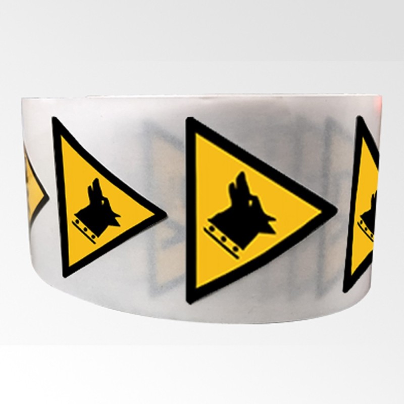 Rouleau de Pictogrammes de Danger ISO EN 7010 "Chien de garde" W013