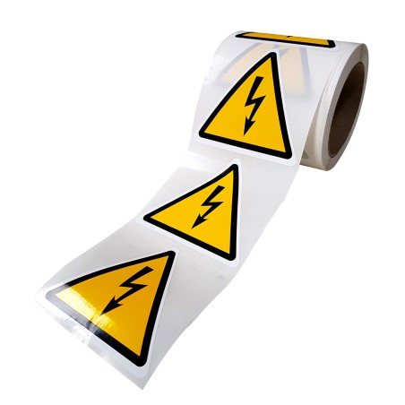 Étiquettes - Danger électricité - W012 - Vinyle autocollant - Rouleau de 250