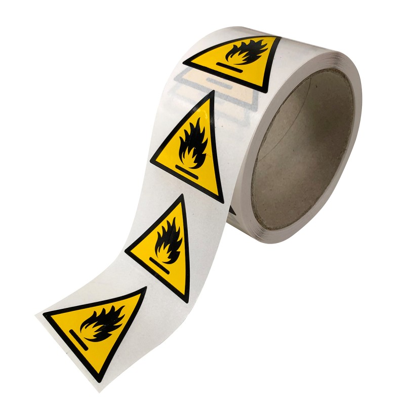 Rouleau d'Etiquettes Danger - Matières inflammables - W021