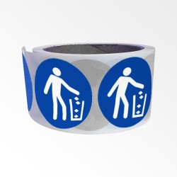 Rouleau de Pictogrammes d'Obligation ISO 7010 "Utiliser la poubelle" M030