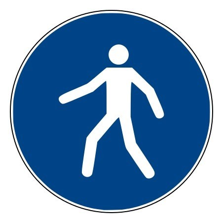 Rouleau Mini Pictogramme d'obligation 'Passage piétons obligatoire" Vinyle ⌀25