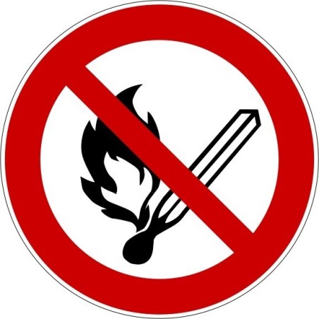Rouleau Mini Pictogramme d'Interdiction double-face "Flammes nues interdites"
