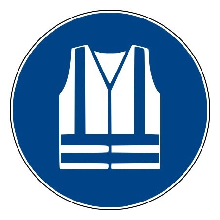 Rouleau Mini Pictogramme d'obligation "Gilet de sécurité haute visibilité"