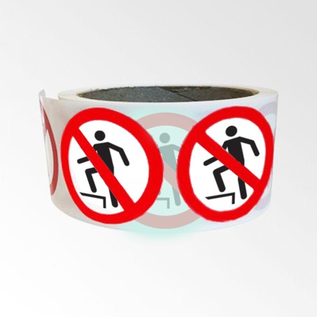 Rouleau de Pictogrammes d'Interdiction ISO 7010 "Ne pas marcher sur la surface" P019