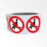 Rouleau de Pictogrammes d'Interdiction ISO EN 7010 "Interdiction de s'asseoir" P018