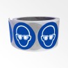 Rouleau de Pictogrammes d'Obligation ISO EN 7010 "Lunettes de protection obligatoires" M004