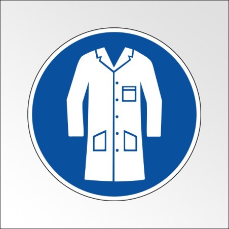 Étiquettes - Port de la Blouse Obligatoire - ISO 7010 - Vinyle - Rouleau de 250