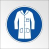 Étiquettes - Port de la Blouse Obligatoire - ISO 7010 - Vinyle - Rouleau de 250