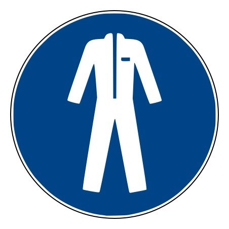 Rouleau Mini Pictogramme d'obligation 'Vêtements de protection" Vinyle ⌀25