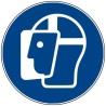 Rouleau Mini Pictogramme d'obligation 'Visière de protection" Vinyle ⌀25
