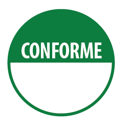 Pastilles repositonnables vertes "Conforme" avec zone de texte