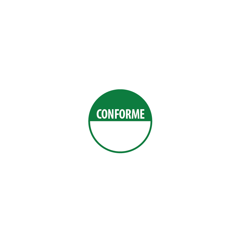 Pastilles repositonnables vertes "Conforme" avec zone de texte