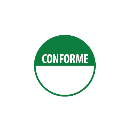 Pastilles repositonnables vertes "Conforme" avec zone de texte