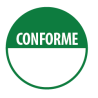 Pastilles repositonnables vertes "Conforme" avec zone de texte
