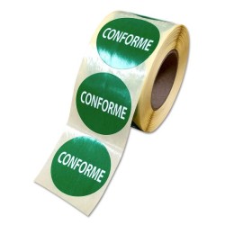 Pastilles repositonnables vertes "Conforme"
