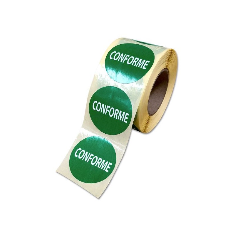 Pastilles repositonnables vertes "Conforme"