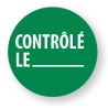 Pastilles d'inspection - Contrôlé le - Ahésif permanent - Diamètre 40 mm - Rouleau de 500