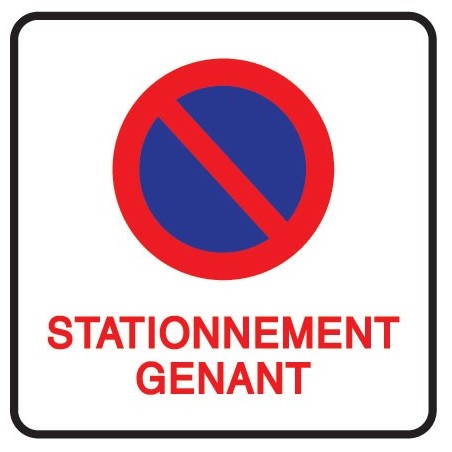 Étiquettes - Stationnement gênant - 75 x 75 mm - Papier adhésif - Rouleau de 250