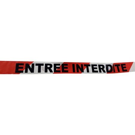 Barrière de sécurité - Ruban de chantier "Entrée interdite" NF P98-465 - 100m x 50mm - Polyéthylène