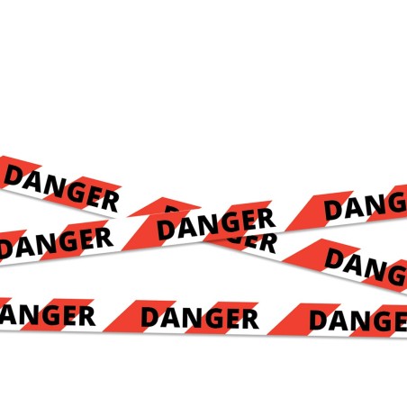 Ruban de Signalisation - "TRAVAUX" Rouge & Blanc - NF P98-465 - 100m x 50mm - Polyéthylène