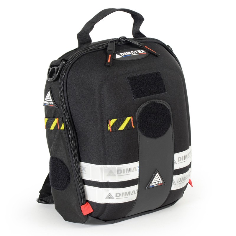 Sac d'intervention Dimatex MATT Kid Black Line - Noir avec lignes blanches, capacité de 20L.