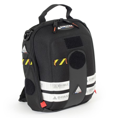 Sac d'intervention Dimatex MATT Kid Black Line - Noir avec lignes blanches, capacité de 20L.