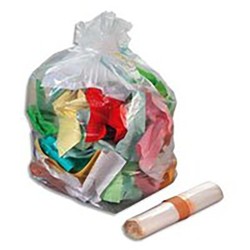 Sacs Poubelles - Transparent Polyéthylène Basse Densité NF - 110 Litres - Lot de 100